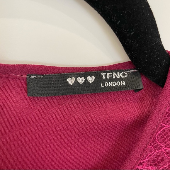 Maroon Lace Maternity Maxi Dress - Picture 10 of 11